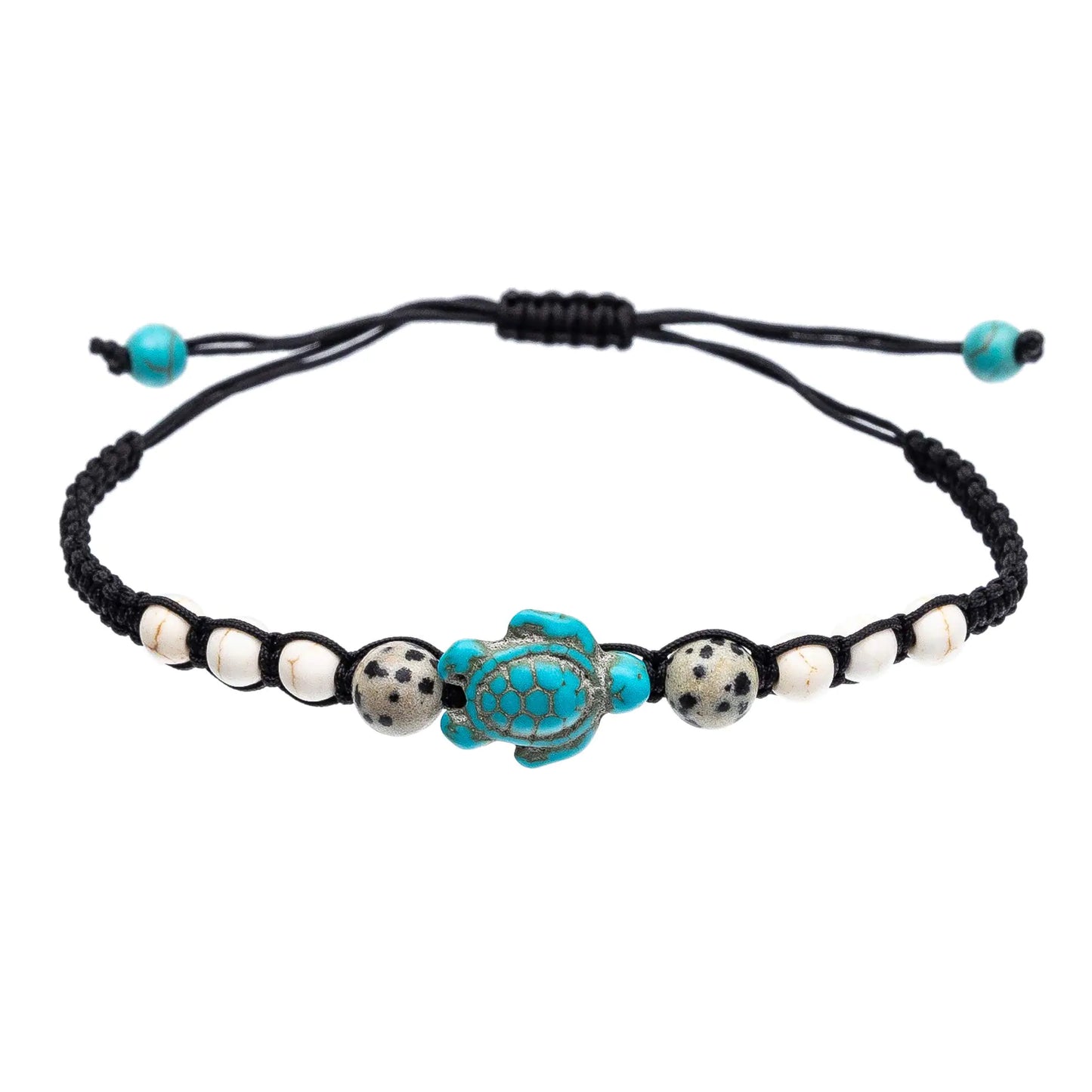 kelistom Turtle Beads Chain Bracelet for Women Men Handmade Natural Stone Elastic Stretch Bracelet Friendship Couple Bracelets