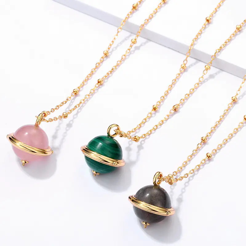 S925 Silver and 9K Gold Malachite Geometric Pendant Necklace