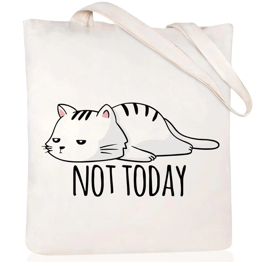 Andeiltech Canvas Aesthetic Tote Bag for Women Cute Cat Tote Bags Book Shoulder bag Gifts Reusable Grocery Bags