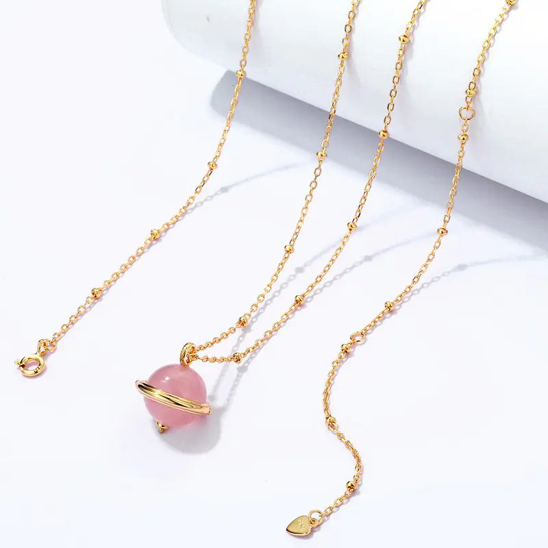 S925 Silver and 9K Gold Malachite Geometric Pendant Necklace
