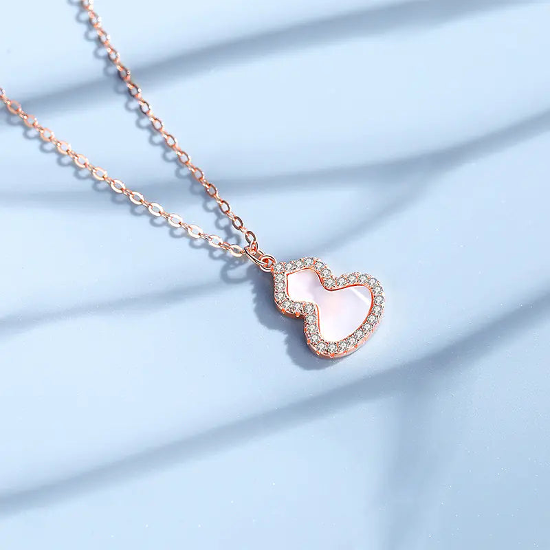 18K Rose Gold Plated 925 Silver Necklace with Garnet