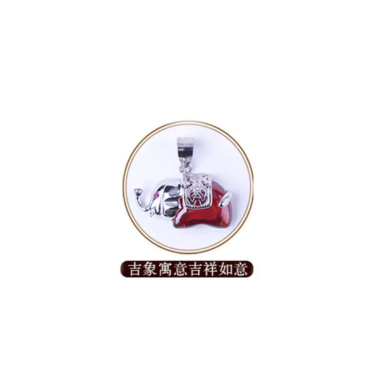 S925 Silver Necklace with Garnet Fox Pendant Jewelry