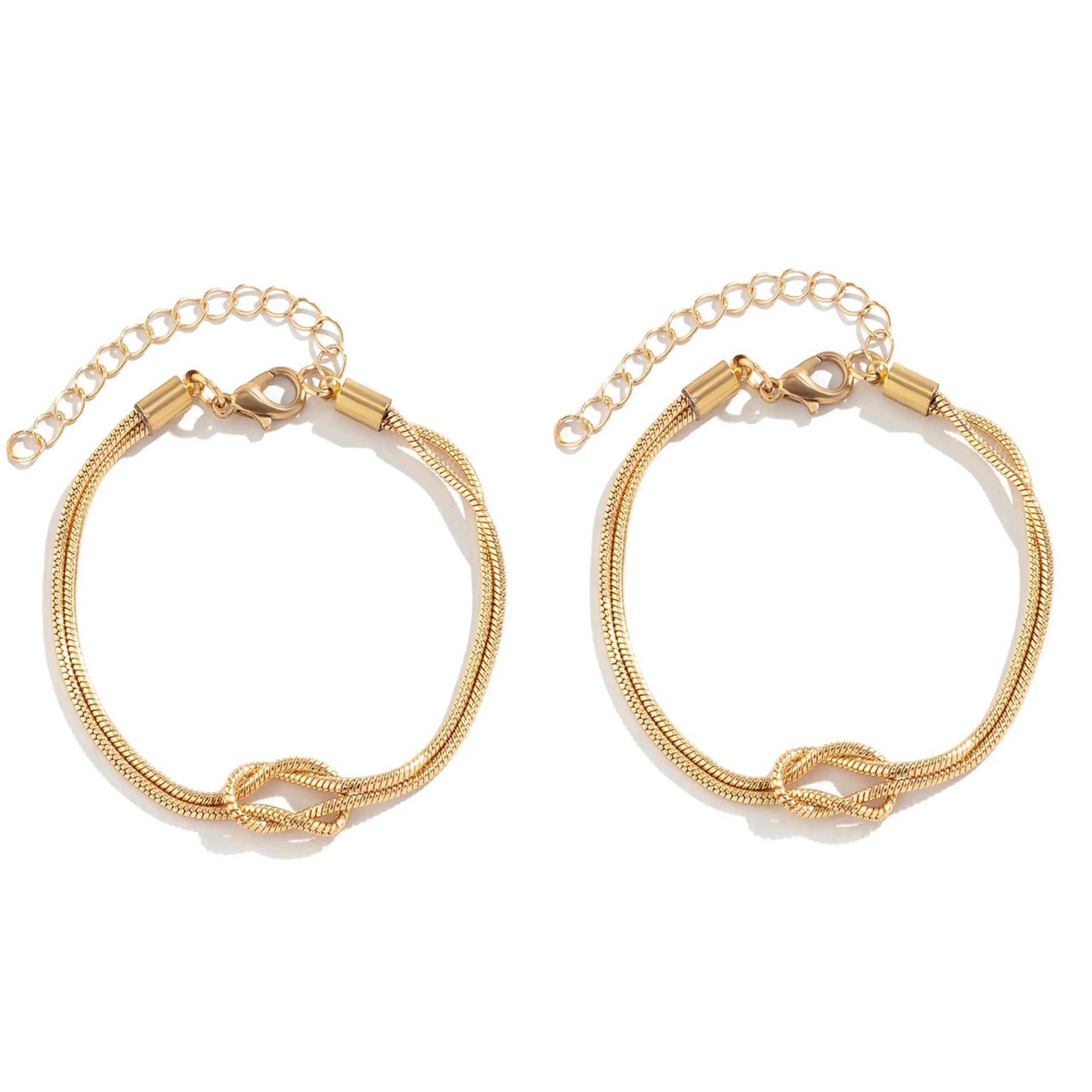 Gold Bracelets for Women Matching Bracelets for Couples 14K Gold Plated Love Knot Bracelet Dainty Forever Infinity Bracelets Friendship Jewelry Gifts