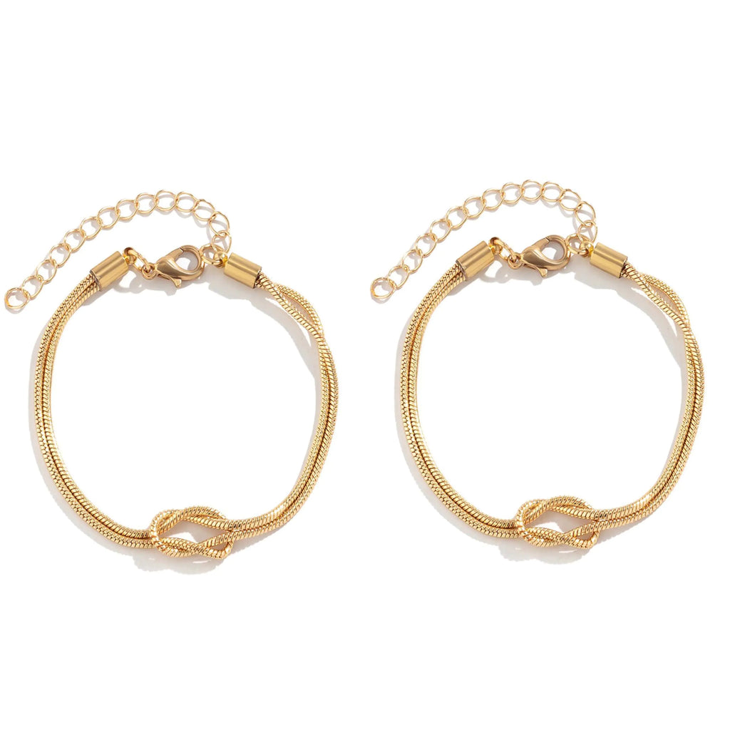 Gold Bracelets for Women Matching Bracelets for Couples 14K Gold Plated Love Knot Bracelet Dainty Forever Infinity Bracelets Friendship Jewelry Gifts